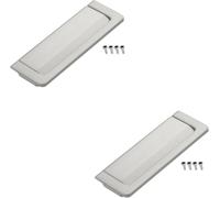 Poignées de placard Or 64mm Lot de 2, poignées de meuble alliage de zinc peintes, tirages pour tiroirs entraxes 64-128mm, poignée de porte cachée pour armoire e, Flat Grey, Hole Centers:96mm/3.8in