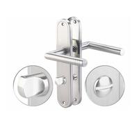 Poignées de porte - AGT - Longues en acier inoxydable - Verrou - Design moderne - Réversible