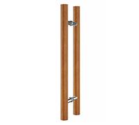 Poignées de porte coulissante, poignée bureau en bois grange, ronde forme H à double face for portails intérieurs et extérieurs robustes (rouge 80 cm/2,6 pi)(Brown,60cm/2ft)