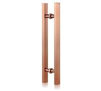 Poignées de porte coulissante, poignée grange, douche en verre moderne 24/31/39/47 pouces, d'entrée intérieure/extérieure, barres carrées (D 60 cm/2 pi)(Rose D,60cm/2ft)