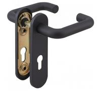 Thirard – Ensemble de poignées pour serrure encastrable pour porte de chaufferie, carré 9 mm, noir