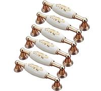 Poignées de porte de placard, poignée en céramique, boutons de tiroir en céramique, armoires de cuisine modernes, boutons de porte, poignées de tiroir, poignées de meubles en alliage de zinc, 6 pièces