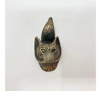 poignées de porte de placard vintage en fer bronze fait à la main en forme d'animal (22. Monsieur Renard)