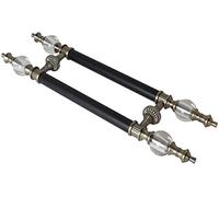 Poignées de porte de salle de bain, Ensemble de poignée de barre de traction de porte, longue poignée de barre de porte en verre en bois intérieure et extérieure avec outils et vis, entrée en acier in
