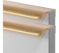 Poignées de porte dissimulées, bouton dissimulé en alliage d'aluminium poignées invisibles armoire tiroir boutons cuisine or brossé 2 pièces(Hole distance 256mm)