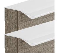 Poignées de porte dissimulées, poignées cuisine garde-robe en alliage d'aluminium poignée d'armoire bord doigt tirer tiroir boutons meubles blanc 2 pièces(Overall length 500mm)