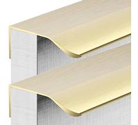 Poignées de porte dissimulées, poignées d'armoire cuisine en aluminium, bord doigt, or brossé, paquet 2, plusieurs tailles(Overall length 1500mm)