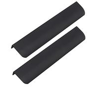 Poignées de porte dissimulées, poignées en alliage d'aluminium bouton invisible armoire cuisine tiroir noir 2 pièces(Overall length 400mm)