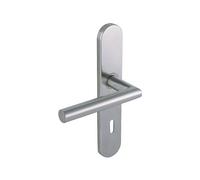 Poignées de porte droites sur plaques - clé L - Linox 493 VACHETTE