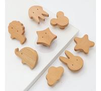 Poignées de porte en bois pour chambre d'enfant, poignées de meubles en bois en forme d'animaux pour armoires et tiroirs, boutons de cuisine, poignées de placard et de garde-robe Small cloud
