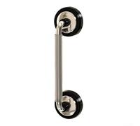 Poignées de porte et de fenêtre en verre, double puissance d'aspiration réutilisable, poignée de porte à ventouse pour portes coulissantes de salle de bain, armoires, armoires (noir argenté)