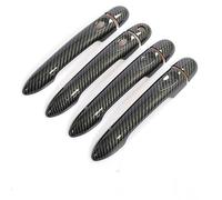 Poignées de porte extérieures automobiles Pour Renault pour Megane 3 MK3 III 2008-2016 carbone pour fibre poignée de porte voiture couverture garniture style accessoires(4Dr 1 key 2 buttons)