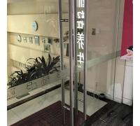 Poignées de porte modernes double face en acier inoxydable - 1 paire de poignées longues pour porte d'entrée de douche et portes en verre - Finition noire brossée 1500 mm pour magasin/bureau/hôtel