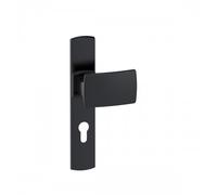 Poignées de porte palière sur plaques Muze - aluminium noir mat Onyx - clé I VACHETTE
