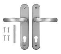 Poignées de porte, pour Une Incrustation de 60 mm Le Biscuit, Poignée en Aluminium, Gauche et Droite, Jeu de vis, Argent, ADGO