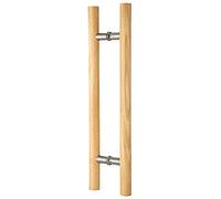 Poignées de porte rondes en bois - Paire de barres d'appui coulissantes pour installation facile dans les magasins, banques, hôtels, portes de cuisine
