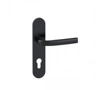 Poignées de porte sur plaques - entraxe 165 mm - noir mat Onyx - Logio - clé I VACHETTE