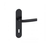 Poignées de porte sur plaques - entraxe 165 mm - noir mat Onyx - Logio - clé L VACHETTE