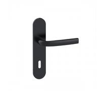 Poignées de porte sur plaques - entraxe 165 mm - noir mat Onyx - Logio - clé L VACHETTE