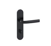 Poignées de porte sur plaques - entraxe 165 mm - noir mat Onyx - Logio - condamnation sans voyant VACHETTE