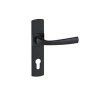 Poignées de porte sur plaques - entraxe 165 mm - noir mat Onyx - Muze - clé I VACHETTE
