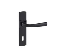 Poignées de porte sur plaques - entraxe 165 mm - noir mat Onyx - Muze - clé L VACHETTE