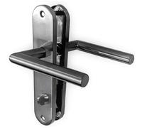 Poignées de porte sur Plaques "MAXI TINA" KLOSE besser Inox 304 / EntrAxe 195 mm - A Condamnation sans Voyant GAUCHE