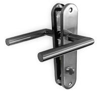 Poignées de porte sur Plaques "MAXI TINA" KLOSE besser Inox 304 / EntrAxe 195 mm - A Condamnation sans Voyant DROITE