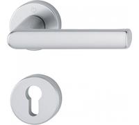 Poignées de porte sur rosaces Hambourg - finition argent - clé I HOPPE