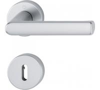 Poignées de porte sur rosaces Hambourg - finition argent - clé L HOPPE