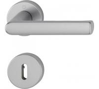 Poignées de porte sur rosaces Hambourg - finition inox - clé L HOPPE