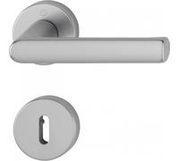 Poignées de porte sur rosaces Hambourg - finition inox - clé L HOPPE