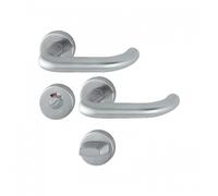 Poignées de porte sur rosaces rondes en inox Paris - à condamnation HOPPE