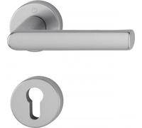 Poignées de porte sur rosaces rondes Hamburg - montage sans vis - inox - clé I HOPPE