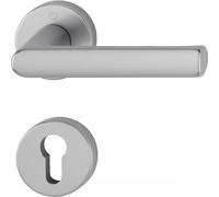 Poignées de porte sur rosaces rondes Hamburg - montage sans vis - inox - clé I HOPPE