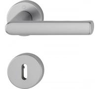 Poignées de porte sur rosaces rondes Hamburg - montage sans vis - inox - clé L HOPPE