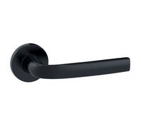 Poignées de porte sur rosaces rondes Logio finition noir mat Onyx - bec-de-cane VACHETTE