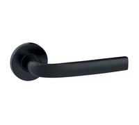 Poignées de porte sur rosaces rondes Logio finition noir mat Onyx - bec-de-cane VACHETTE