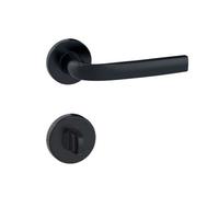 Poignées de porte sur rosaces rondes Logio finition noir mat Onyx - condamnation VACHETTE