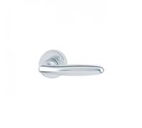 Poignées de porte sur rosaces rondes Verona -aluminium finition argent - bec-de-cane HOPPE
