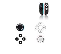 Poignées de pouce pour Nintendo Switch 2, capuchons de joystick pour Switch2, coque de joystick analogique pour manette NS2 Joycon avec autocollant pour bouton, noir et blanc classique
