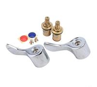 Poignées de robinet à levier chromé avec valves à disque en céramique G1/2 quart de tour, ensemble de boutons de robinet de lavabo en laiton massif, construction durable en alliage de zinc