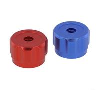 Poignées de roue rondes en alliage d'aluminium pour jauges de collecteur CVC, boutons de robinet rouges et bleus avec support carré de 6,6 mm, pièces de rechange pour compteur de réfrigération