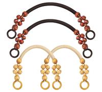 Poignées de Sac en Bois Perlé, Sangles de Sac à Bandoulière, Anses de Corde de Nylon Forme De U, Remplacement pour Personnalisé DIY (2 Couleurs/ 2 Paire)