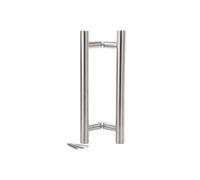 Paire bâton de maréchal inox 304 poignée tirage oblique Ø32 L.600 axe 400 mm - 188