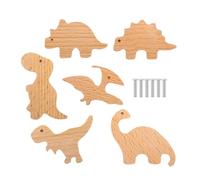 Poignées de Tiroir Dinosaure - Lot de 6 Boutons d'armoire en bois d'animal Poignées décoratives | Armoire de chambre d'enfant, Accessoires de meubles, chambre préhistorique, chambre à coucher