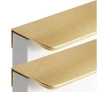 Poignées de tiroir dissimulées, tirettes à doigt, Kitchen Handles Finger Edge Pull DrawerHandles Furniture Knobs Brushed Gold 2 Pieces