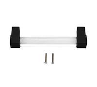 Poignées de tiroir en acrylique, poignées d'armoire transparentes, matériel de placard de cuisine à trou unique, boutons acryliques modernes en alliage de zinc pour armoires et (Pas de trou 128 noir)