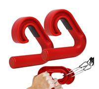 Poignées de traction - Barres de préhension en acier 350g pour barre de traction | Poignées en D coudées pour aviron Bandes de soulèvement de terre Calisthenics Gym Équipement d'entraînement Lot de 2