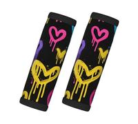 Poignées de Valise colorées à Motif Graffiti Arc-en-Ciel et cœur - Lot de 2 - Étiquettes pour Valise, Sac de Voyage, Trolley -